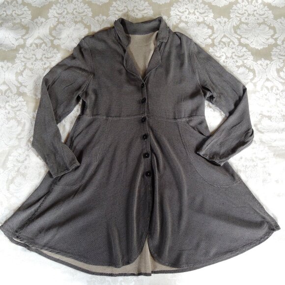 Vintage Jeanne Engelhart Brown & Tan Reversible Jacket Duster S *Runs L - Picture 6 of 11